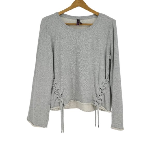 Betsey Johnson Lace Up Crop Oversize Fleece L - Picture 2 of 11